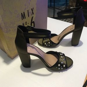 Mix No. 6 Jazmynne Green Satin Heels